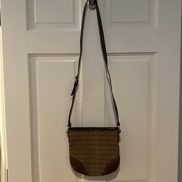 Coach | Bags | Coach Brown Logo Patterned Crossbody Bag | Poshmark